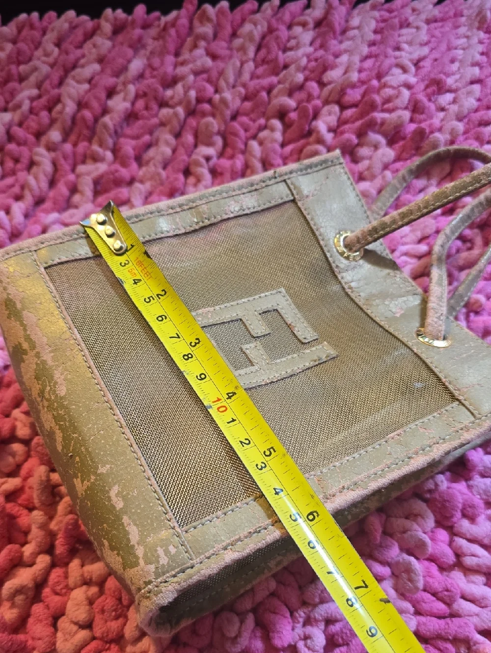 Fendi Mini Green Mesh Tote Bag - Picture 11 of 11